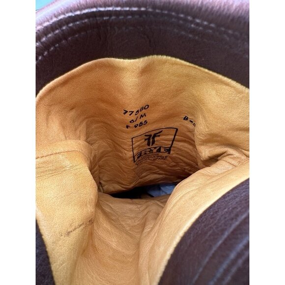 VTG Frye Dorado Slouch Boots Sz 6M 77580 Fold-Over Cuff Brown Leather Women’s - Picture 10 of 12